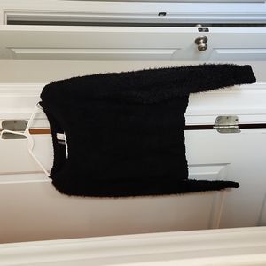 Super Cozy Black Crop Sweater